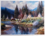 Unframed Master Graphics on Canvas by noted Texas C/A Artist Martin Grelle (b. 1954), signed lower r