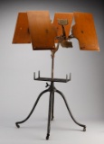 Most unusual, early cast iron double Book Stand, titled 