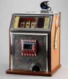 Fine Watling, three wheel, 5 cent coin-op S Machine, excellent condition, Blue Seal money front, oak