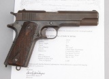 Texas shipped Colt, Model 1911, Semi-Automatic Pistol with factory letter that states: Serial Number