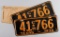 Extremely rare pair of uncirculated front & rear License Plate from 1934, these plates were found in