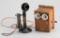 Antique Candle Stick Telephone, made by Western Electric Company, completely original with oak case