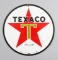 Vintage round porcelain Advertising Sign for Texaco, 8 1/2