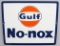 Vintage raised porcelain Advertising Sign for Gulf No-nox, 8 5/8