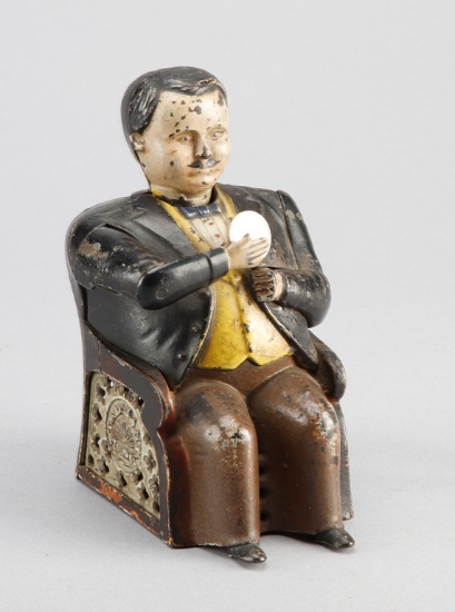 Antique cast iron, mechanical Coin Bank, known "Tammany", original paint and condition, patented 187