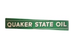 High condition, vintage tin Quaker State Oil Advertising Sign with raised letters, marked 