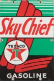 Vintage, raised porcelain Advertising Sign for Texaco Sky Chief Gasoline, 8