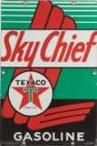 Vintage, raised porcelain Advertising Sign for Texaco Sky Chief Gasoline, 12