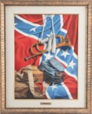 From the late Alva Stem Collection, an original framed Oil on Canvas by the late Texas Artist Jimmy