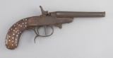 Antique Double Barrel Pistol, approximately .40 caliber, 4 1/2