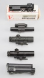 Group of five Pistol Scopes to include:  One Colt;  Two Aimpoints; One Norinco;  And one Action Arms