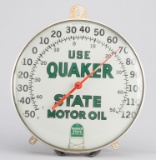 Vintage, bubble glass Thermometer for Quaker State Motor Oil, 12 1/2