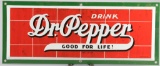Vintage, raised porcelain Dr. Pepper Brick Advertising Sign, marked at lower right 