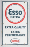 Vintage raised porcelain Advertising Sign for Esso Extra Humble, good condition with minor scratch a