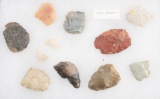 Collection of 11 Flint Scrapes from the Wild West Museum, Franklin, PA.  Will be sold as a collectio