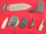 Collection of Flint Points and Artifacts, featuring one Spear Point 8