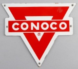 Vintage porcelain Advertising Sign for Conoco, 7 1/2