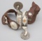 Awesome pair of Kevin Burns marked, double mounted Spurs with stars and steerhead pattern, 2 1/4