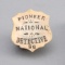 Pioneer, National Detective, #56 Badge, gold plated shield with light wear to front, 2 1/8