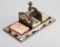 High quality and ornate rosewood Card Press with German silver and mother of pearl trim.  This card