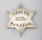 Deputy Marshal, Midway, Colorado Badge, 6-point ball star, 2 7/8
