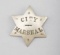 City Marshal Badge, 6-point star, 2 1/4