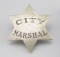 City Marshal Badge, 6-point star, stock, 2 1/4