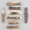 Collection of eight unusual folding Pocket Knives to include three Switch Blades.  (1) A Schrade Swi