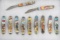 Collection of 11 U.S. made, single blade folding Knives, all of Western Characters, Lone Ranger & To