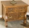 Antique, quarter sawn oak, 3 drawered bedside Table, circa 1910, very nice finish and condition, 26