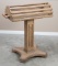 Unique custom made wooden pedestal Saddle Stand with footed base, 40