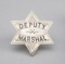 Deputy Marshal Badge, 6-point star, 2 3/8