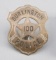Burlington Police, #100, Badge, shield with cut out star, 2 3/4