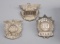 3 Guard Cap Badges, 2 with eagle crest.  These 3 badges will be sold 3 X the bid.  George Jackson Co