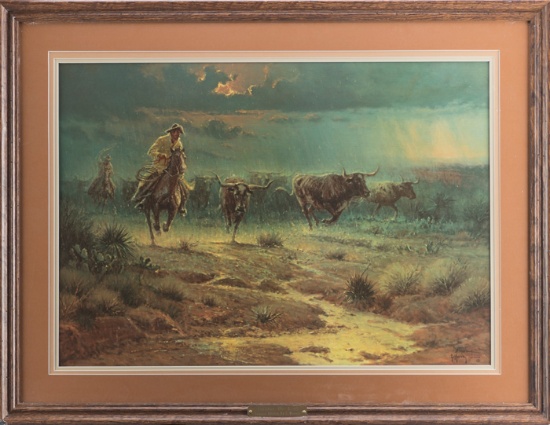 Original framed, double signed Print by the late G. Harvey (1933-2017), Number 967 of 1950, titled "