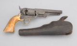 Colt , Model 1849, engraved Brevete Revolver, SN 6514, with ivory stocks and period Holster.  This R