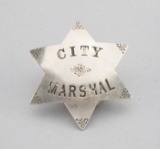 City Marshal Badge, 6-point ball star, 2 3/8