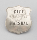 City Marshal Badge, stock shield, 1 7/8