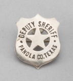 Deputy Sheriff, Panola Co., Texas Badge, shield with 5-point star center, 1 3/8
