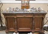 Beautiful antique Walnut, Marble Top Console, circa 1890s, in excellent finish and condition, 66 1/2