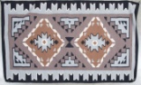 Beautiful Navajo Rug (Two Gray Hills) by weaver Bonnie Peschen, in gorgeous condition, measures 55