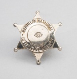 Bertillon, National Detective Agency Badge, 6-point ball star, 2 1/2