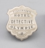 Pinkerton's Hotel Olympic Detective, #2, Badge, shield, 2 1/8