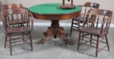 Early claw foot, walnut Game Table, circa 1880s, 44