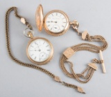 Two antique Pocket Watches, both manufactured by Elgin National Watch Co.   (1) A B.W. Raymond, with