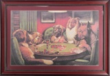 Large framed Gambling Print of the Gambling Dogs, professionally framed, 28