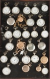 From the Dan Hardesty Estate.  A group of 27 antique & vintage Pocket Watches, sold in as is-as foun