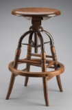 Antique oak swivel Clock Makers Stool, circa 1900-1910, excellent condition, 26