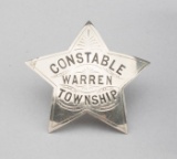 Constable, Warren Township Badge, 5-point star, 3