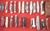 Collection of Folding Knives, totaling 22 knives, measuring from 3 1/2